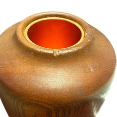 木製　花器　銅の落とし付きの画像