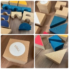 【おもちゃまとめ売り】コルク積み木　elou shapes 36ピースの画像