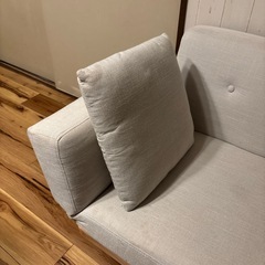 [幅130]2人掛けソファ ソファベッド 天然木脚の画像