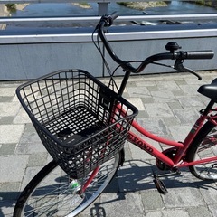 【問い合わせ中】27㌅ 赤ママチャリ 速度切り 替えありの画像