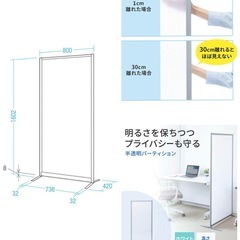 【直接お取引き】　サンワサプライ SPT-0816N ポリカーボネート製 オフィス パーテーション 間仕切り 事務所の画像