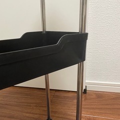 新品 4段収納ワゴン  黒 取り外せるキャスター付きの画像
