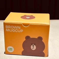新品【LINE FRIENDS】韓国　ラインフレンズ　ブラウン　マグカップ　イエロー　コーヒー　ティータイム　日本未発売　の画像