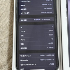 iphone16pro 256 保証あり
の画像