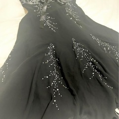 DELLISE NOIR ドレスワンピース 黒 Mサイズ レース ビーズ 上品の画像
