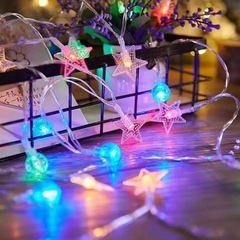 新品　2点セット LEDフェアリーライト6M 40球 LEDフェアリーライト 電池式 クリスマス ライト 常時点灯/点滅切替　の画像