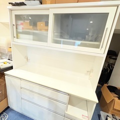 ニトリ　キッチンボード　レジューム 150TG-S WH/150QL-R WH白の画像