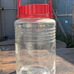 (4点セット)5L 梅酒瓶 果実酒瓶 保存瓶 ガラス瓶 保存容器 赤蓋 持ち手ありの画像