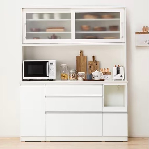 ニトリ　キッチンボード　レジューム 150TG-S WH/150QL-R WH白