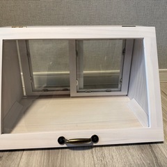 [ニトリ]おしゃれなヴィンテージ風カウンター上収納ガラス扉〔幅40ｃｍ高さ25cm〕(ホワイトウォッシュ　MUD-6065WW)の画像
