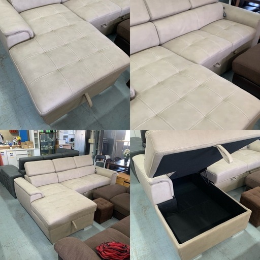 新品   収納ボックス付き　ソファベッド