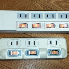 ★ 個別スイッチ付き 電源タップ 節電タップ 延長コード × 2セット(3口×3.0m、4口×2.5M)の画像