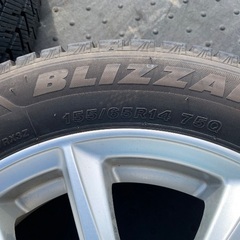 バリ溝 22年35週　スタッドレス 155 65 14 ブリヂストン ブリザックの画像