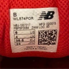 New Balance 574 レッド/ネイビー スニーカー 23cmの画像