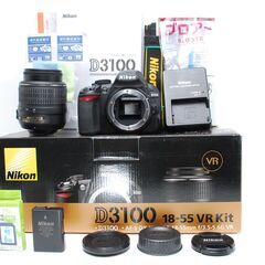 【美品 箱付き】少ないショット数♪初心者おすすめ一眼レフ Nikon D3100の画像