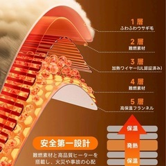 電気毛布 掛け 敷き 8段階温度調整 電気ブランケット 厚手生地 ふわふわの画像