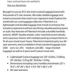 iFLY スーツケース　キャリーケース 20インチ　ファスナー 機内持ち込みの画像