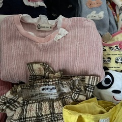 90〜95冬服まとめ売りセット女の子上下セットパジャマkp．動物かわいいの画像
