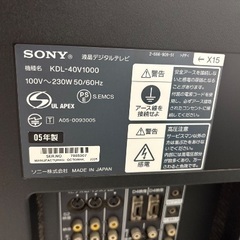 SONY テレビ　BRAVIA 05年製の画像