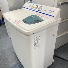 北九州市内配送無料　保証付き　2019年製日立2槽式洗濯機 青空 ホワイト PS -55AS2-W [洗濯5.5kg /乾燥機能無 /上開き]の画像