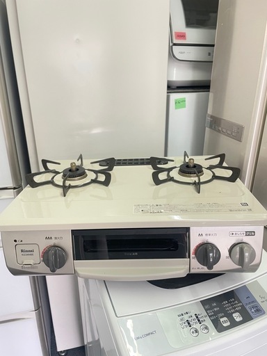 配送可能　保証付き リンナイ 2021年製KG34NBEL (13A) スマートコンロ 3つの安心設置機能搭載 左強火力  都市ガス 12A/13A