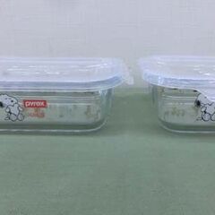 未使用品 Pyrex/パイレックス スヌーピー ガラス耐熱保存容器 4種セット Snoopy PEANUT ガラスコンテナ 札幌 西野店の画像