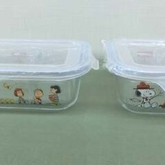 未使用品 Pyrex/パイレックス スヌーピー ガラス耐熱保存容器 4種セット Snoopy PEANUT ガラスコンテナ 札幌 西野店の画像