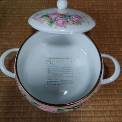 旭金属　ほうろう両手鍋24センチ　新品（長期保管品）の画像