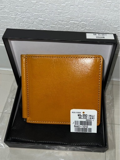 本革　マネークリップ 札ばさみ イエロー　新品