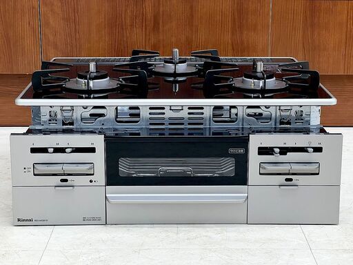北海道 千歳市/恵庭市 Rinnai リンナイ ビルトインガスコンロ RB31AW28P1RVW 都市ガス用 幅 60cm 3口コンロ 2024年製 RB31W28PRW 両面焼きグリル 展示品