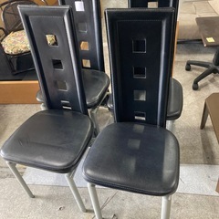 椅子レザー黒　4脚の画像