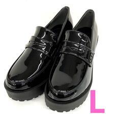 【新品保管品】‪︎❤︎‪︎ フリッカ☆エナメル 厚底靴 ブラック L