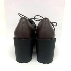 【新品保管品】‪︎❤︎‪︎ フリッカ☆厚底靴 ブラウン 紐タイプ Mの画像