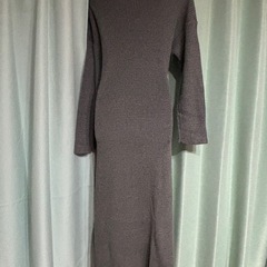 titivate ウエストで結ぶグレーのロングニットワンピース☆の画像