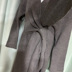 titivate ウエストで結ぶグレーのロングニットワンピース☆の画像