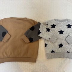 【未使用★２着セット】長袖トップス（トラさん＆星柄）の画像