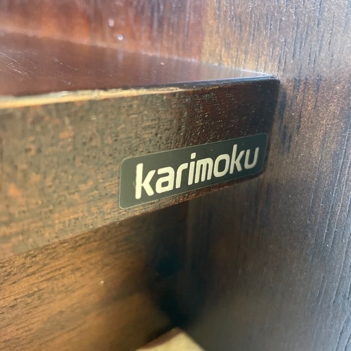 K2510-112 karimoku 3分割L字型カウンターテーブル　RUSTlCキズ汚れ有り