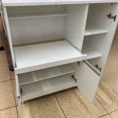 リユースマン倉敷、キッチンカウンター、ホワイト、収納、棚の画像
