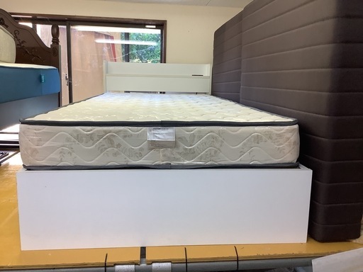 【リサイクルサービス八光】幅97cm　ホワイト　シングルベッド　収納付き