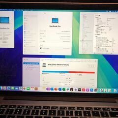 MacBook Pro Retina 15インチ・高性能クアッドコアCi7／大容量メモリー16GB搭載／大容量SSD-512GB搭載／Office2019／MacOS（最新Sequoia）とWindows11デュアルブート設定済にて都度選択起動OK・箱付フルセットの画像