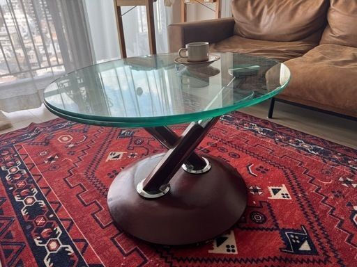 特価】Ronald Schmitt（ロナルド・シュミット）／ガラステーブル／伸縮