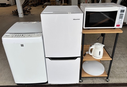?ハイセンスおそろい家電セット＋おまけ付き  洗濯機・冷蔵庫・電子レンジ・ケトル・LED照明 ?【配達可能・保証あり】 