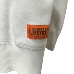UNIVERSAL OVERALL パーカー 白S ロゴ刺繍 スウェットフーディの画像