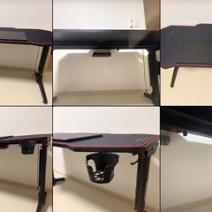  WearsonゲーミングデスクRGB LEDライト付き Gaming Desk 幅140cm奥行62cm高さ75cm 超大作業台の画像