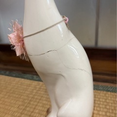 昭和レトロ 白猫 置物 割れありの画像