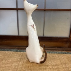 昭和レトロ 白猫 置物 割れありの画像