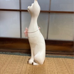 昭和レトロ 白猫 置物 割れありの画像