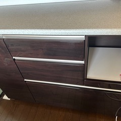 美品　キッチンカウンター　食器棚　カウンターボードの画像