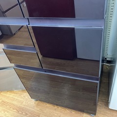 安心の6ヶ月保証付。【SHARP ６ドア冷蔵庫　SJ-AF50H-R 502L 2021年製　中段ヘコミ小有り】取りに来れる方限定の画像