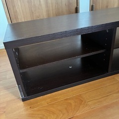 【美品】テレビ台 ローボード 幅100cm ダークブラウン 木製 シンプルデザインの画像